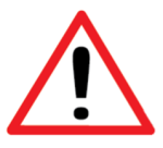 Illustration of an exclamation mark inside a red warning sign