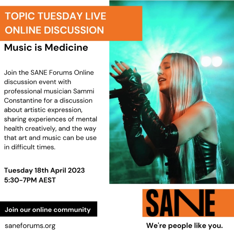 Topic Tuesday // Music Is Medicine // Tuesday 18th April 2023 5:30-7PM AEST