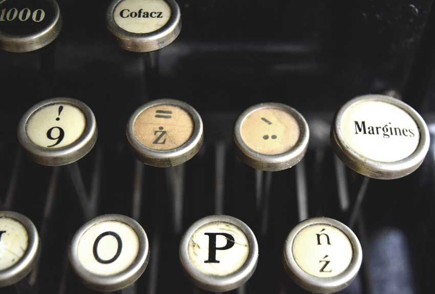 Photo of old typewriter