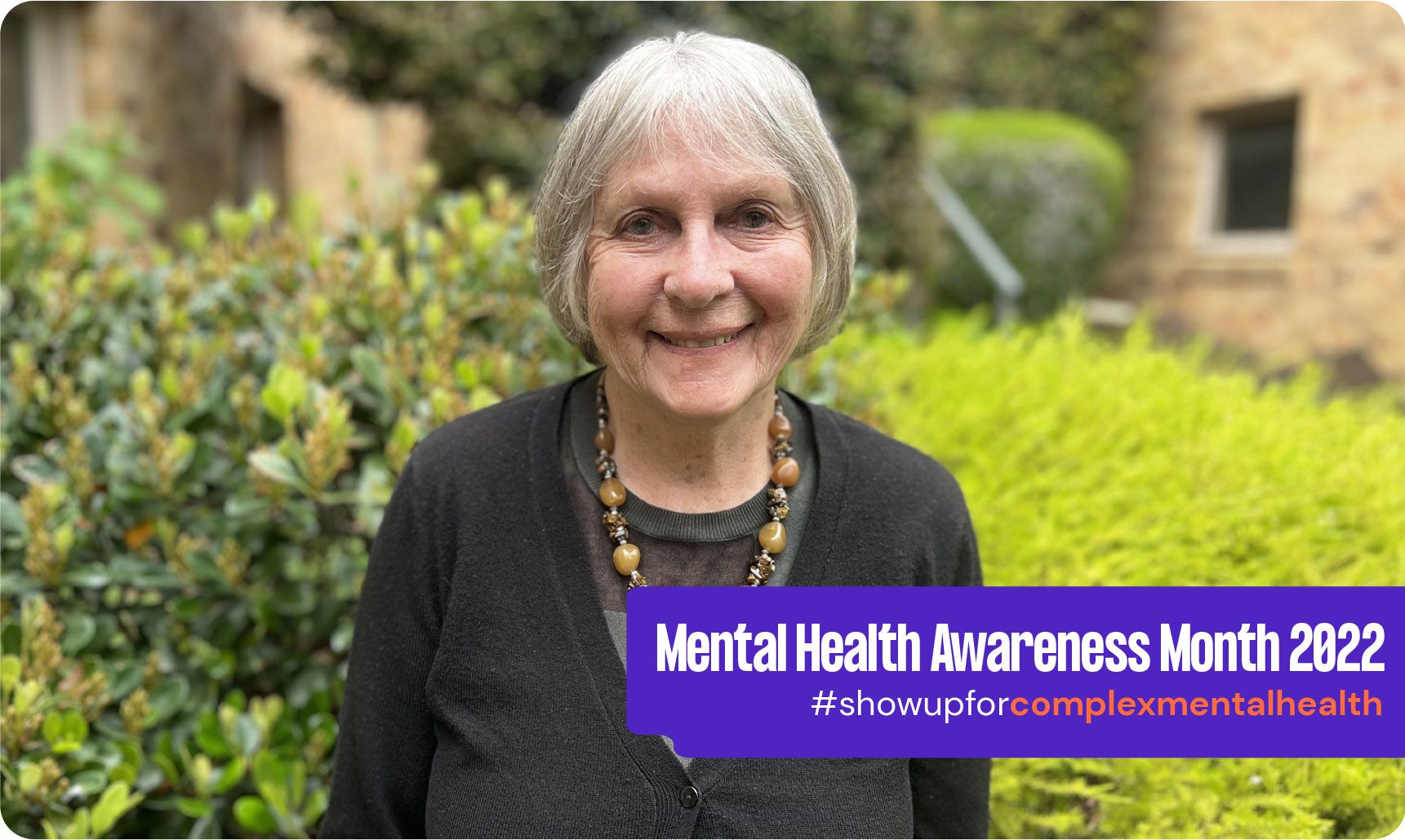 Mental Health Awareness Month 2022 - Elderly woman standing in garden